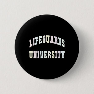 Funny Lifeguards University Beach Trip Swim Vacay Button
