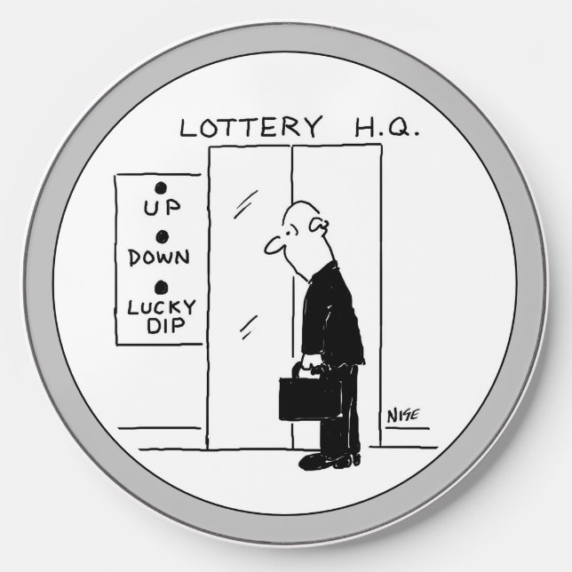 Funny Lift Buttons at Lottery H.Q. Wireless Charger (Front)