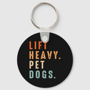 Funny Lift Heavy Pet Dogs Gym Fitness Weight Lifti Keychain