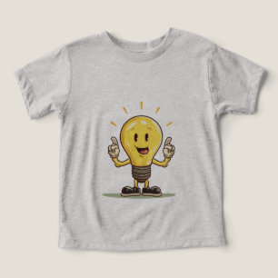 Funny Light Bulb Lamp LED Cartoon T-shirt Toddler T-shirt