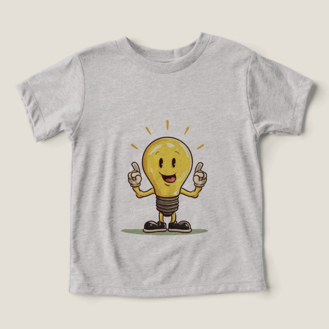 Funny Light Bulb Lamp LED Cartoon T-shirt Toddler T-shirt (Design Front)