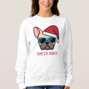 Funny Light Fawn Frenchie Santa Paws Christmas Sweatshirt