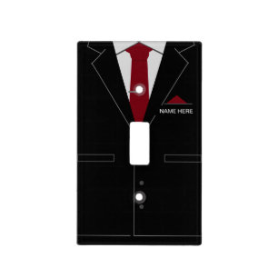 Funny Light Switch Cover Business Suit Custom Name