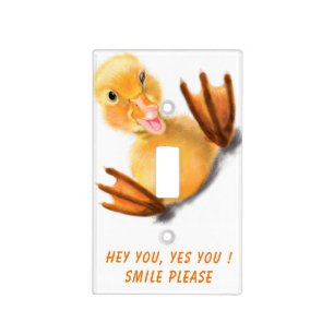 Funny Light Switch Cover Playful Duck Custom Text