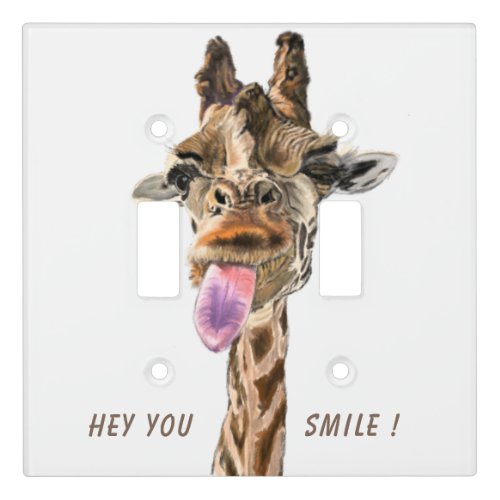 Funny Light Switch Cover Playful Giraffe Your Text