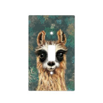 Funny Light Switch Cover with Curious Baby Llama