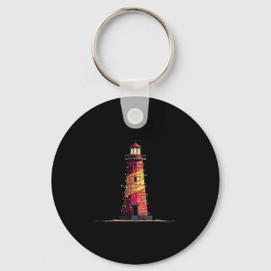 Funny Lighthouse Christmas Graphics Lights Lover Keychain