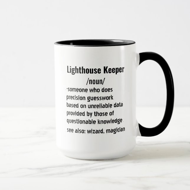 Funny Lighthouse Keeper Definition gifts  Mug (Right)