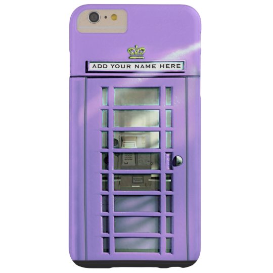 Funny Lilac British Phone Box Personalized Barely There iPhone 6 Plus Case