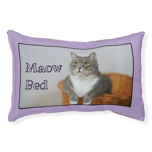 Funny lilac Maow bed Photo Cat Bed  (Front)