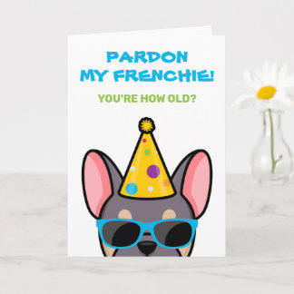 Funny Lilac Tan French Bulldog Frenchie Birthday Card