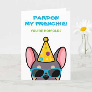 Funny Lilac Tan French Bulldog Frenchie Birthday Card