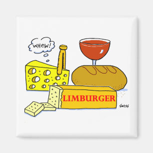 Funny Limburger Cheese Cartoon Tasting Party Favor Magnet