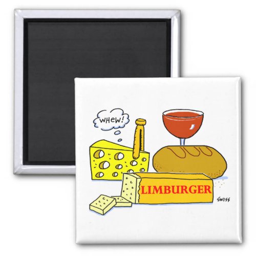Funny Limburger Cheese Cartoon Tasting Party Favor Magnet