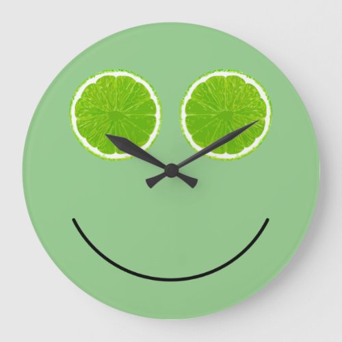 Funny Lime Fruit Face Kitchen Wall Clocks