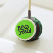 Funny Lime Green Booyeah! Crossed Eyes Halloween Cake Pops (Front Insitu)