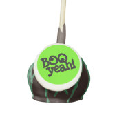 Funny Lime Green Booyeah! Crossed Eyes Halloween Cake Pops (Front)