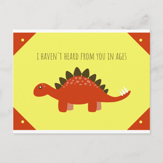 Funny Lime Green Dinosaur Postcard (Front)