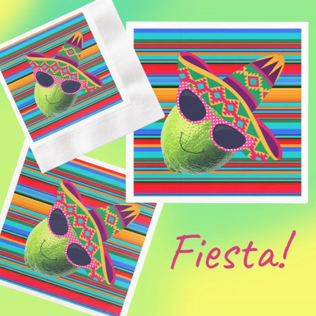 Funny Lime With Sombrero Party Napkins (Cute party napkins!)