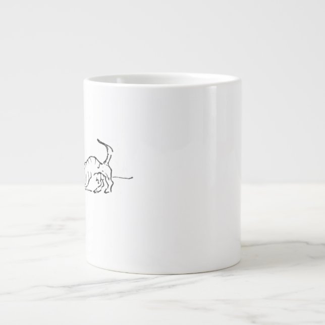 Funny Line Art Sausage Dog Coffee Mug (Front)