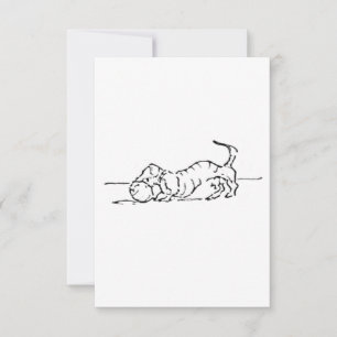 Funny Line Art Sausage Dog Thank You Card