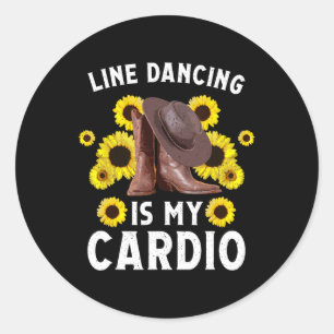 Funny Line Dancing Art For Women Men Line Dance Da Classic Round Sticker