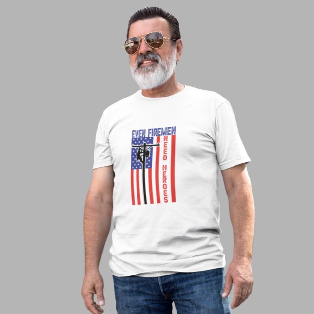 Funny Lineman Firemen American Flag Quote T-Shirt (Funny Lineman Firemen American Flag Quote T-Shirt)