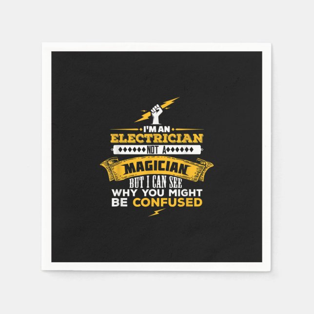 Funny Lineman Gift  An Electrician Napkins (Front)