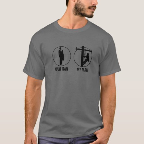 Funny Lineman Girlfriend Design For Women Electric T_Shirt