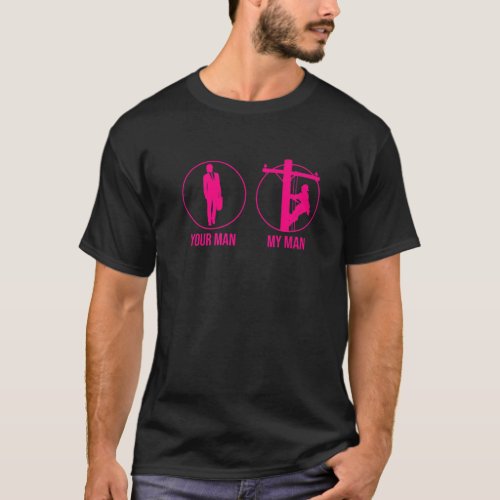 Funny Lineman Girlfriend Design For Women Electric T_Shirt