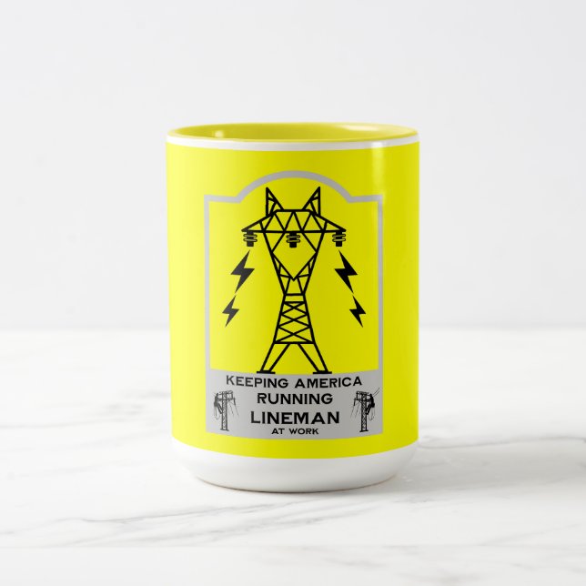 Funny Lineman Mug – Power Lineman Gift – Electric  (Center)