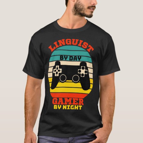 Funny Linguist Gaming Vintage video games lovers T_Shirt
