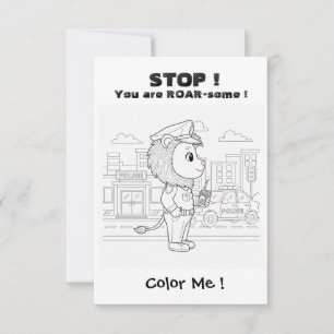 Funny LION Coloring Maze Classroom Valentine Card