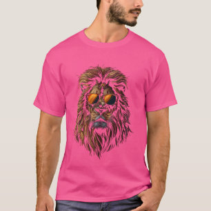 Funny Lion Cool Animal Lover Graphic Art Cat King  T-Shirt