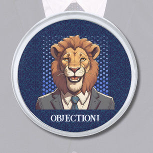 Funny Lion Gift for Law Student Lawyer Enforcement Silver Finish Lapel Pin