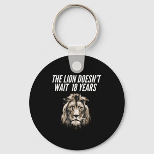 Funny Lion Meme The Lion Doesn't Wait 18 Years Gen Keychain