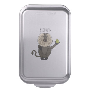 Funny lion tailed macaque monkey cartoon cake pan
