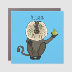 Funny lion tailed macaque monkey cartoon car magnet