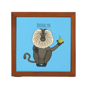 Funny lion tailed macaque monkey cartoon desk organizer