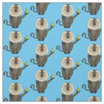 Funny lion tailed macaque monkey cartoon fabric