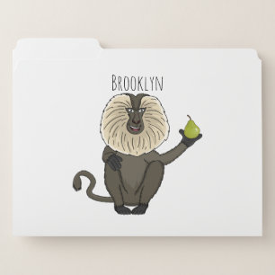 Funny lion tailed macaque monkey cartoon file folder