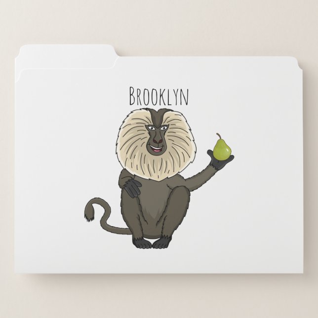 Funny lion tailed macaque monkey cartoon file folder (Front Left)
