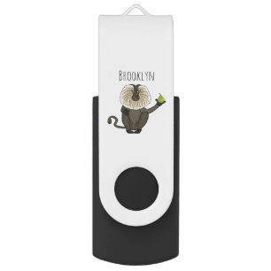 Funny lion tailed macaque monkey cartoon flash drive