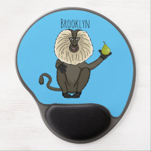 Funny lion tailed macaque monkey cartoon gel mouse pad