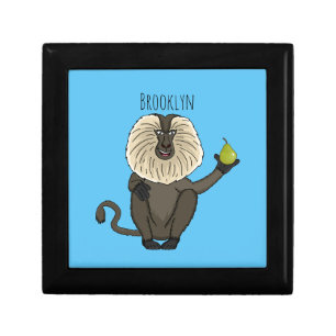 Funny lion tailed macaque monkey cartoon gift box