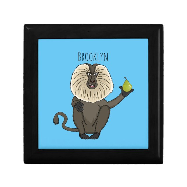 Funny lion tailed macaque monkey cartoon gift box (Front)