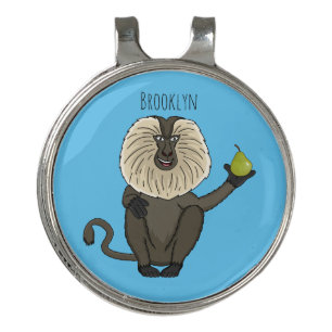 Funny lion tailed macaque monkey cartoon golf hat clip