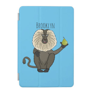 Funny lion tailed macaque monkey cartoon iPad mini cover