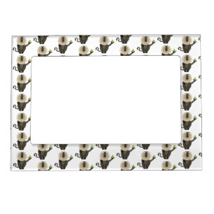 Funny lion tailed macaque monkey cartoon magnetic frame