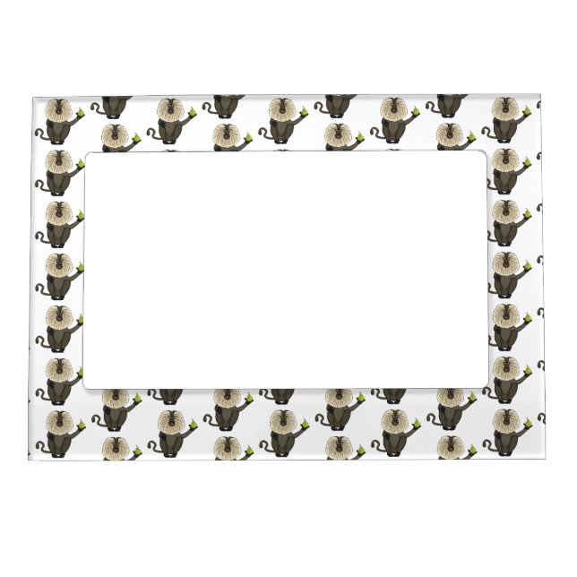 Funny lion tailed macaque monkey cartoon  magnetic frame (Front)
